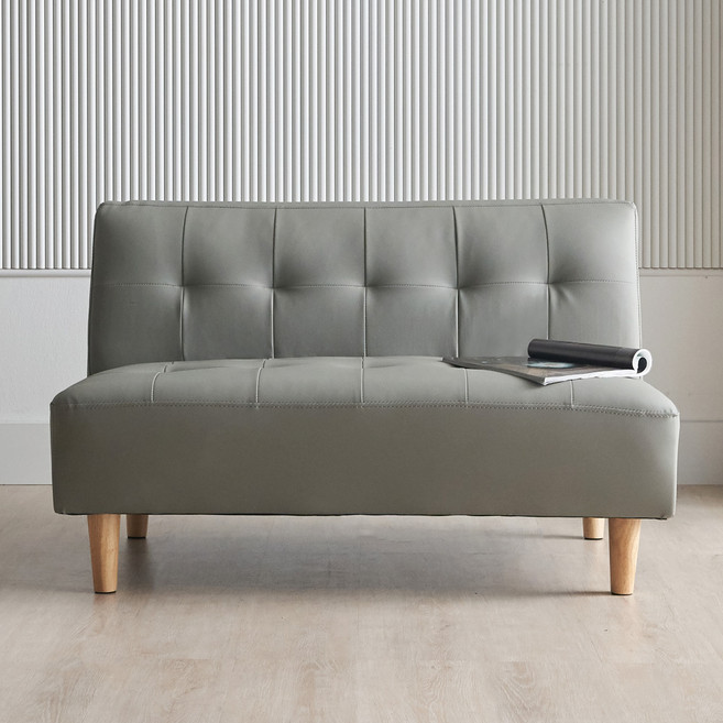 에보니아 112 2인용 소파의자 PU인조가죽, 그레이