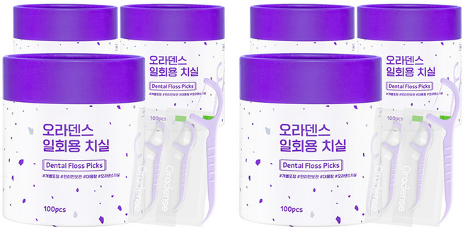 오라덴스 일회용 치실, 100개입, 6개