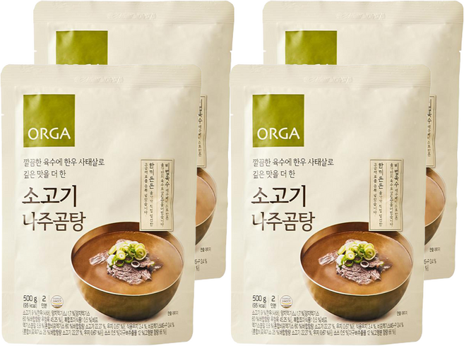 올가홀푸드 소고기 나주곰탕, 4개, 500g