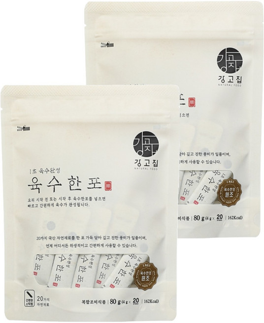 강고집 1초 육수완성 육수한포, 2개, 80g