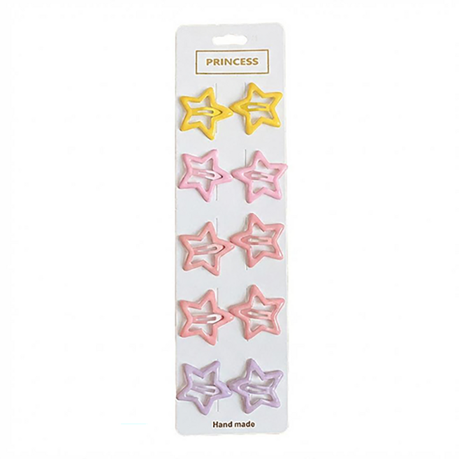 인아트 핑크 별 헤어핀 10종 세트