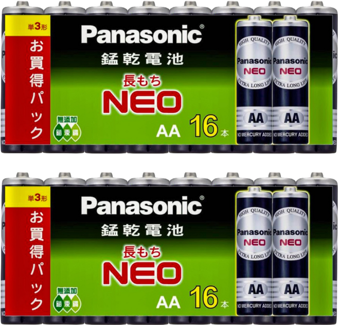 Panasonic 台灣公司貨 錳乾電池 3號 黑色, 16顆, 2組