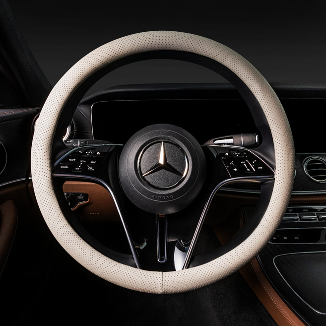 메이튼 자동차 차량용 가죽 핸들커버 순정형, 웜그레이