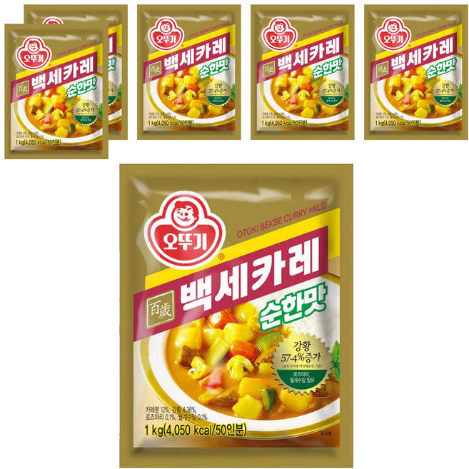 오뚜기 백세카레 과립형 순한맛, 1kg, 6개