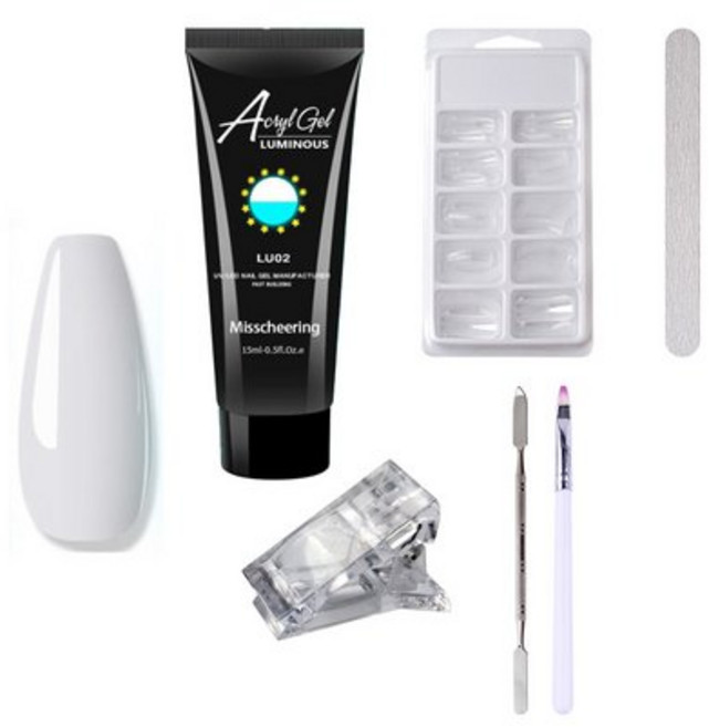 스위스녹스 인조 손톱 연장 재료 야광 폴리젤 5종 세트 LU01, 1세트, LU02