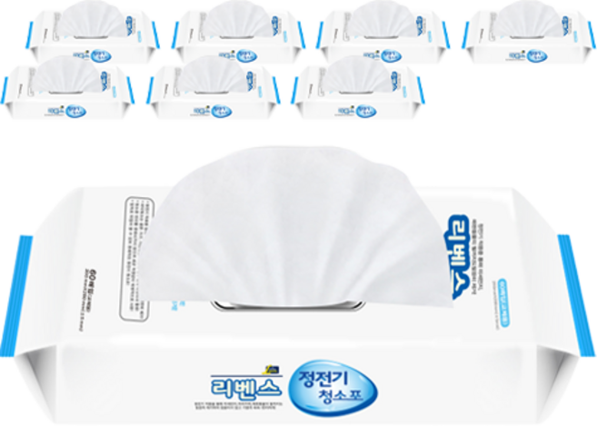 리벤스 정전기 청소포 60매, 8개