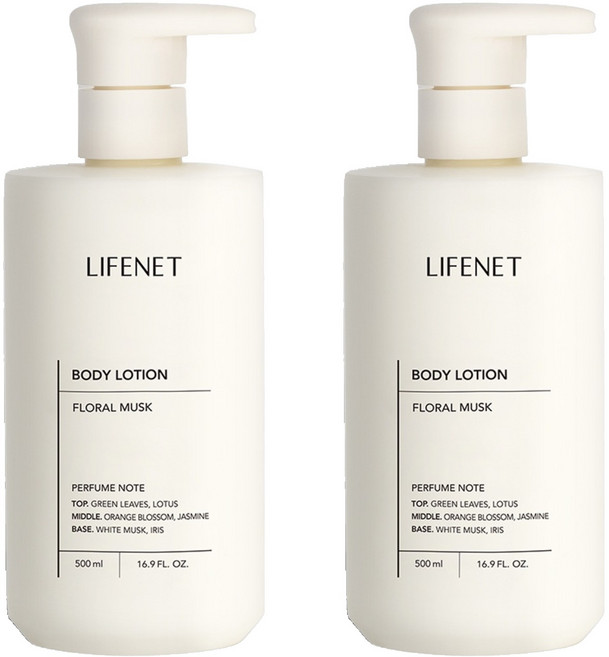 라이프넷 바디로션 플로럴 머스크향, 500ml, 2개