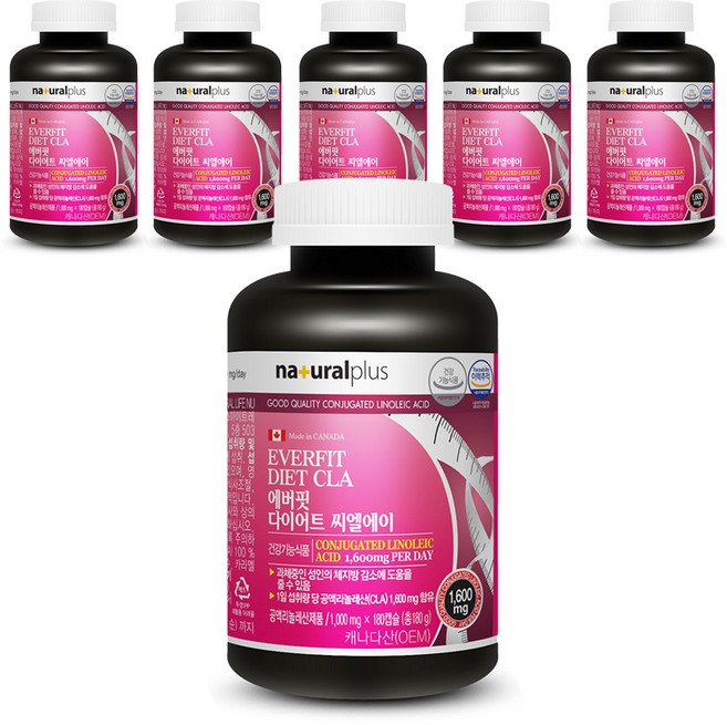 내츄럴플러스 에버핏 다이어트 씨엘에이, 180정, 6개