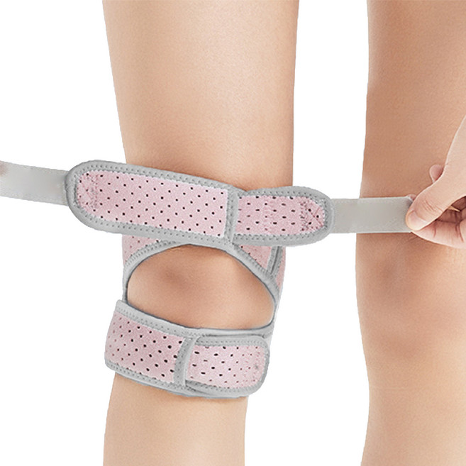 밸해피 충격 흡수 실리콘 무릎 보호대 더블 스트라이프 핑크, 1개