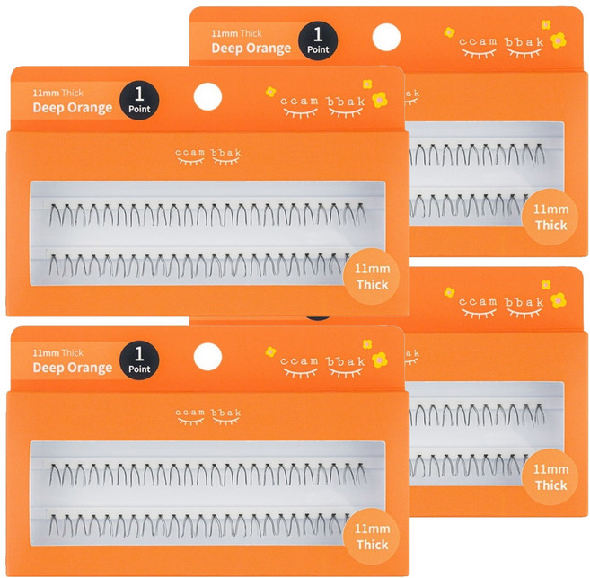 깜빡 인조 가닥속눈썹 패키지버전 11mm 띠크 1기둥, 띠크(블랙), 4개