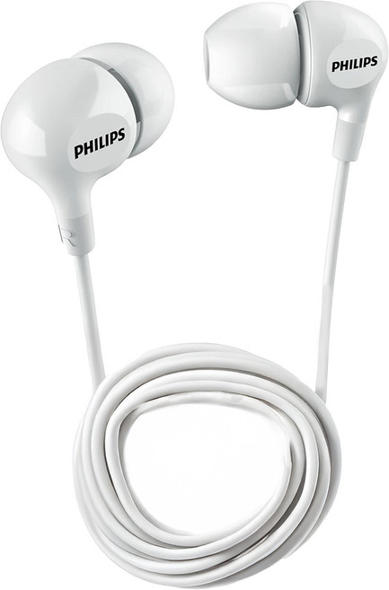 PHILIPS 飛利浦 耳塞式耳機麥克風, SHE3555WT, 白色