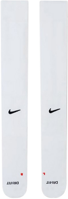 NIKE 耐吉 足球襪 DRI-FIT快速排汗襪 SX4120-101, 白色, 1個