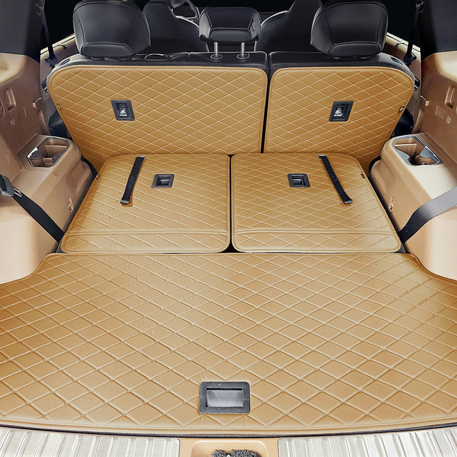 모모토 프리미엄 트렁크 매트 기아 2열등받이+3열등받이+트렁크, EV9 7인승, 새들브라운