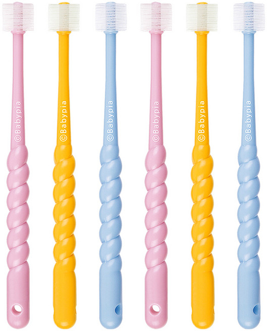 예꼬맘 360도 2단계 유아 칫솔, 혼합색상, 3개입, 2개