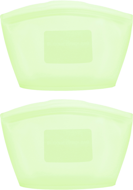 실리팟 국산 프리미엄 실리콘 지퍼백 라임 M, 2개, 850ml