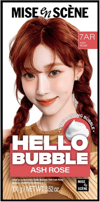 mise en scene 魅尚萱 Hello Bubble泡沫染髮劑, 7AR櫻花霧粉, 1盒