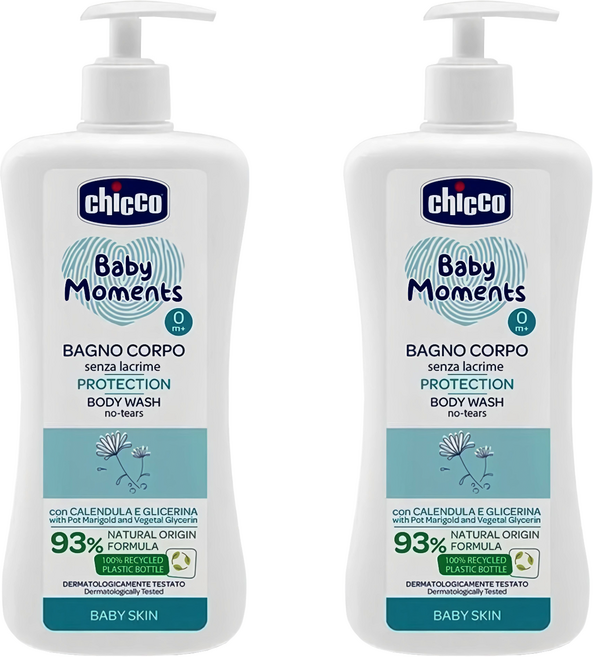 chicco 寶貝嬰兒植萃泡泡浴露 溫和不流淚配方, 500ml, 2瓶