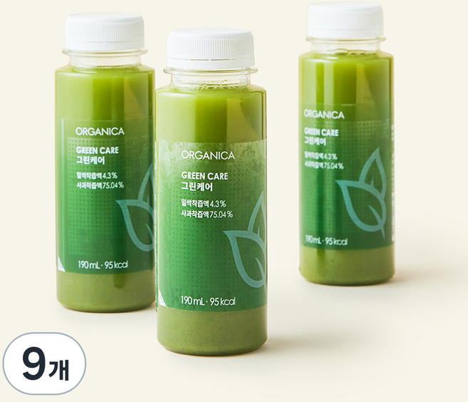 올가니카 그린케어 과채주스, 190ml, 9개