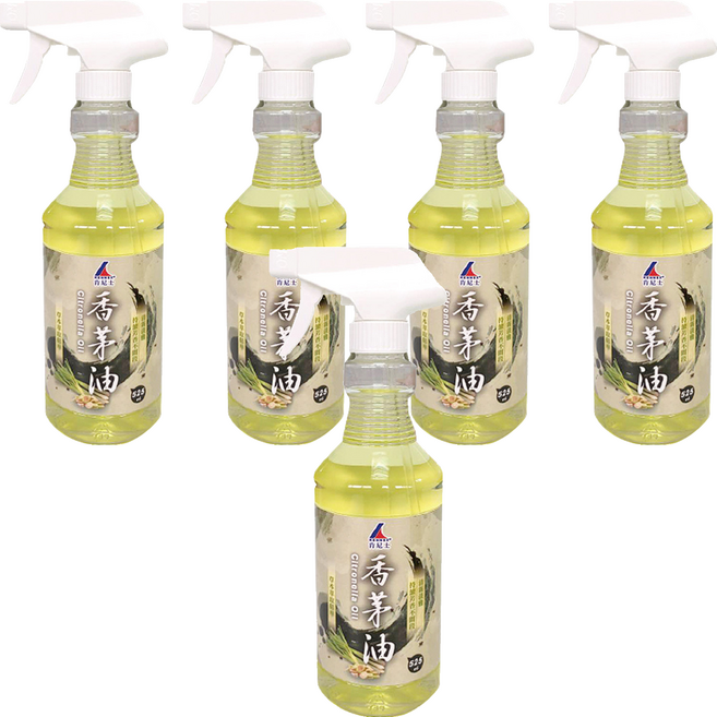 KENNEX 肯尼士 香茅油 525ml 草本萃取精華 無殺蟲劑配方 驅蚊蟲 芳香除臭 清新典雅, 5瓶, 香茅