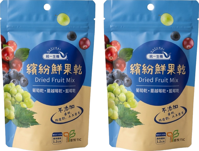 統一生機 繽紛鮮果乾, 2個, 110g