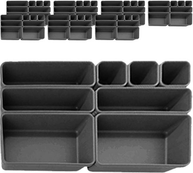 아리코 조립식 다용도 서랍정리함, 그레이, 8세트