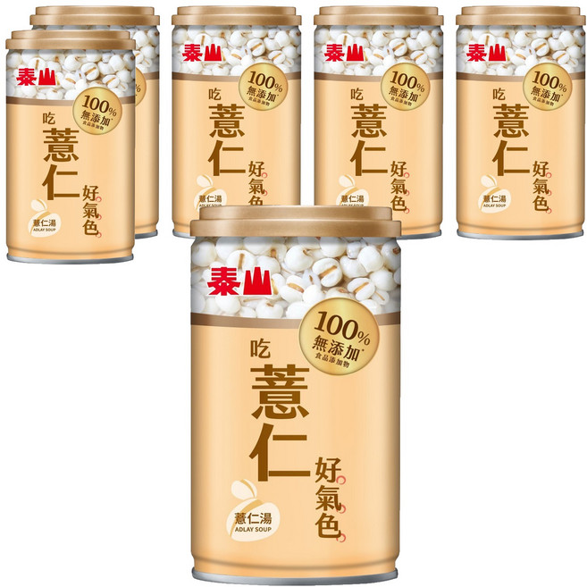 TAISUN 泰山 100%無添加薏仁湯, 6罐, 330g