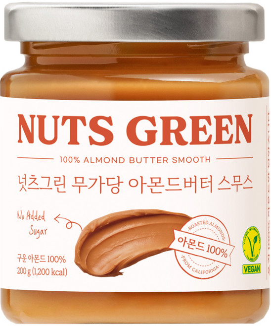 넛츠그린 무가당 아몬드버터 스무스, 200g, 1개