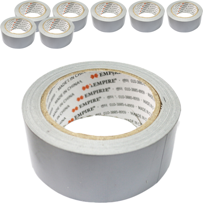 엠파이어 고급형 컬러 면테이프 48mm x 20m 회색, 8개