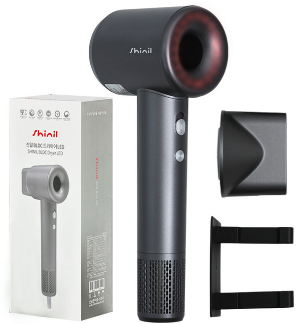신일 프리미엄 LED BLDC 헤어 드라이어 1500W, SHD-E20DG, 그레이