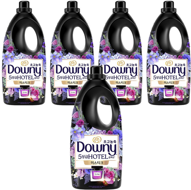 다우니 초고농축 호텔 컬렉션 섬유유연제 미스티크 본품, 2L, 5개