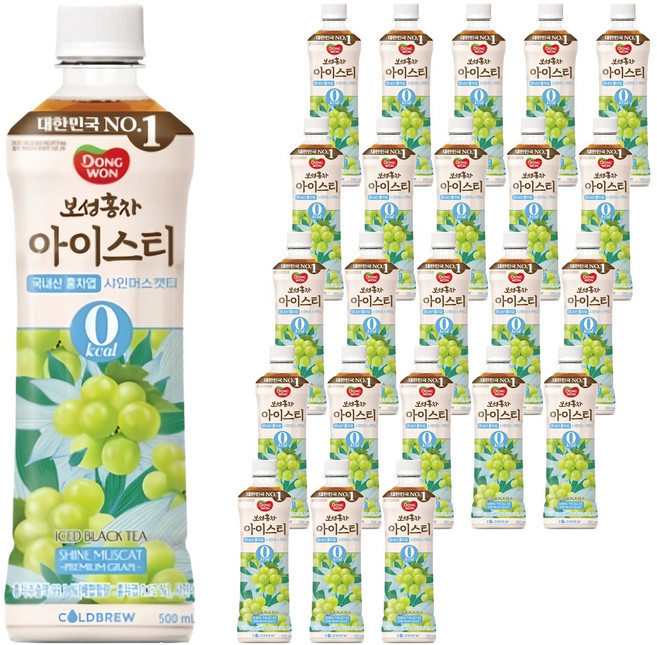 동원보성홍차 아이스티 제로 샤인머스캣, 500ml, 24개