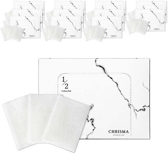 크리스마 더마랩 1/2 화장솜, 100매입, 12개