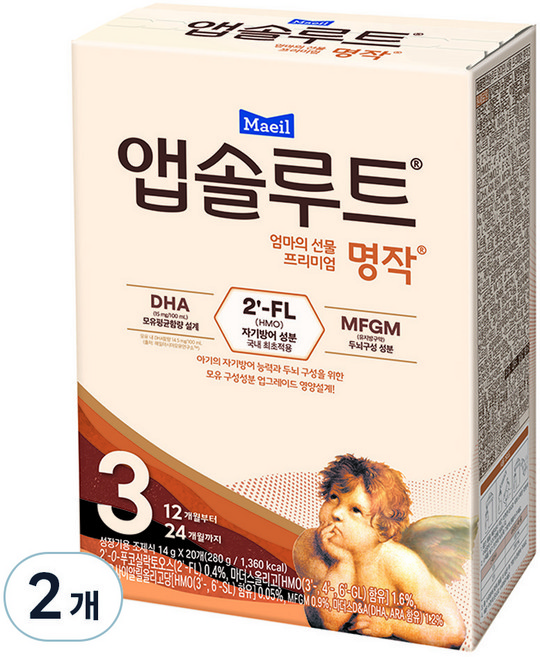 앱솔루트 시작부터 프리미엄 명작 스틱분유 3단계, 20개입, 2개