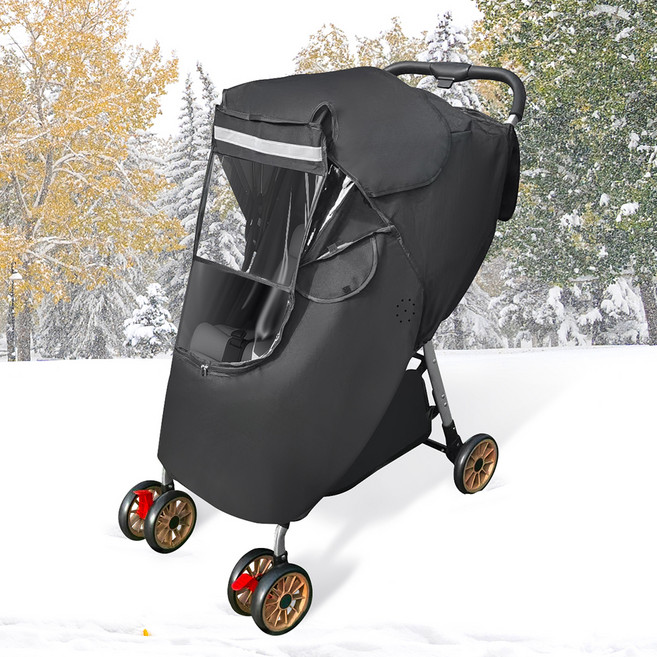 조이올리 유모차 방풍 커버, 블랙, 1개
