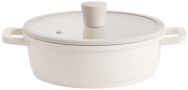 LENANSE 韓國 雙耳湯鍋 1.7L 陶瓷塗層 不粘鍋, 20cm, 白色, 1個