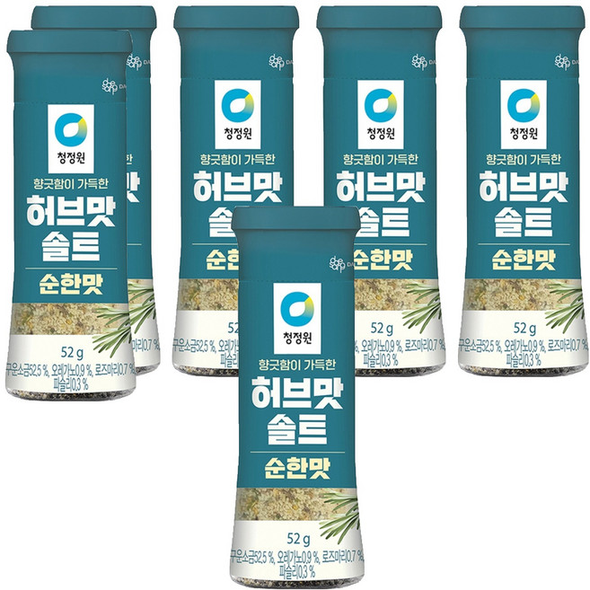 청정원 허브맛솔트 순한맛, 52g, 6개