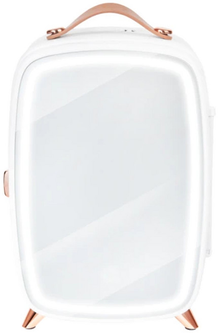 SOnGEn 松井 日系美妝冷藏電子冰箱 6L 食品/保養品收納保存 鏡面玻璃面板 LED觸控燈, 白色, CLT-07B