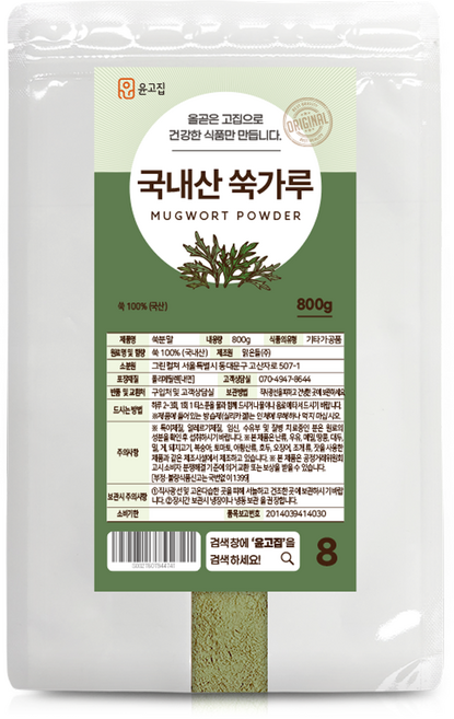 윤고집 쑥가루, 800g, 1개