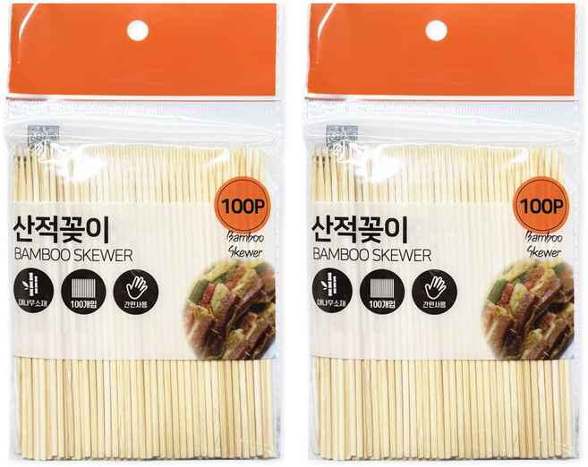 영수산업카멜 대나무 산적꼬지 소 12cm, 2개, 100개입