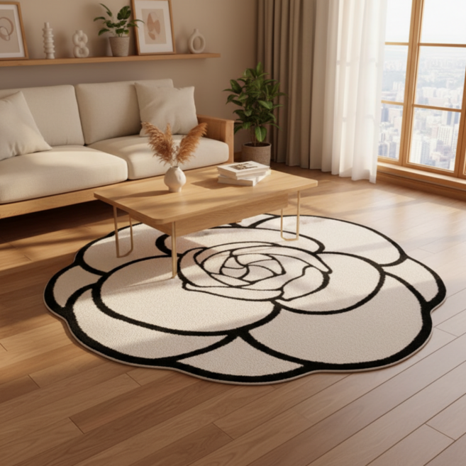 비비드하우스 포인트 인테리어 장미 카페트