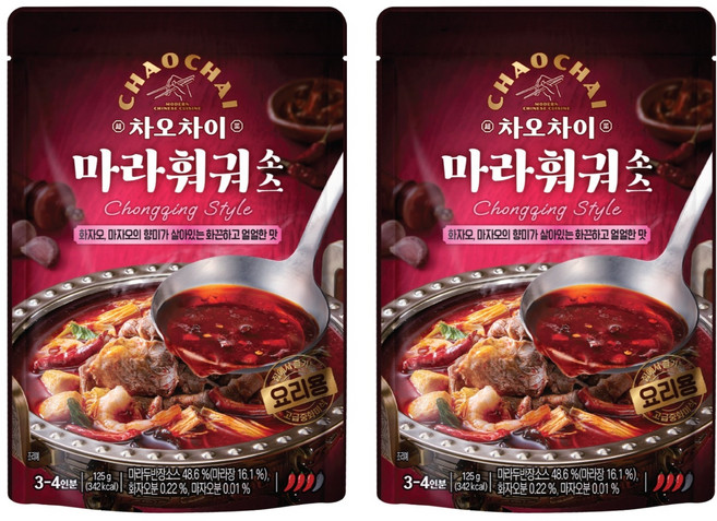 차오차이 마라 훠궈 소스, 125g, 2개
