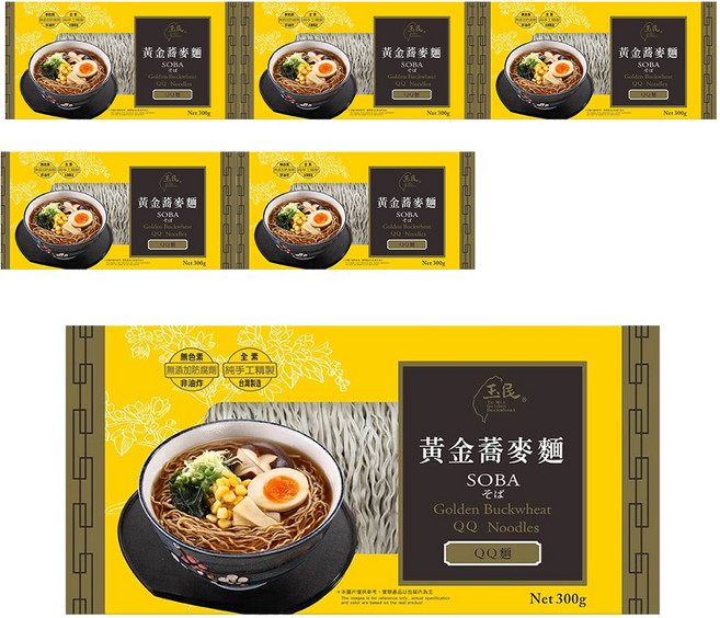 玉民 黃金蕎麥QQ麵, 300g, 6包