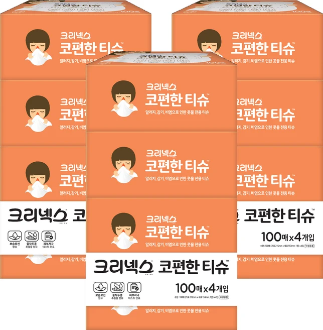 크리넥스 코편한 각티슈 1겹, 100개입, 12개 - 쿠팡