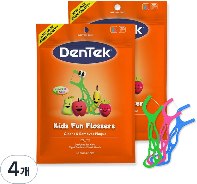 덴텍 펀플로서 유아동 치실, 12mm, 90개입, 4개