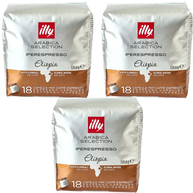 illy 意利 阿拉比卡精選 衣索比亞膠囊咖啡, 6.7g, 18入, 3個