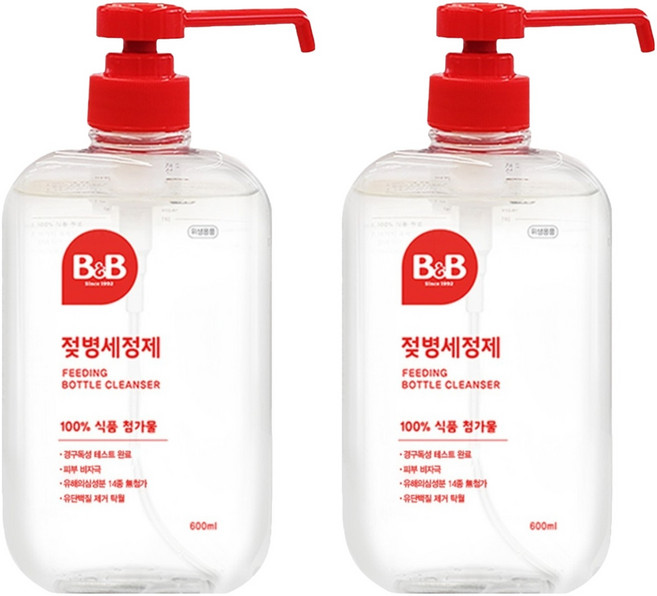 비앤비 액상형 젖병세정제 허브그린향, 600ml, 2개