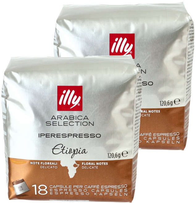 illy 意利 阿拉比卡精選衣索比亞膠囊咖啡, 6.7g, 18入, 2個