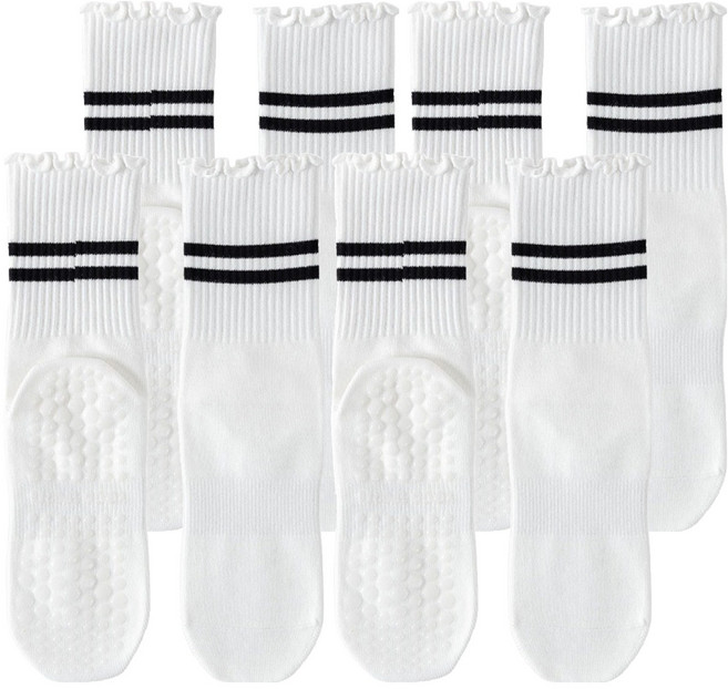 에이빈 여성용 논슬립 무압박 요가 필라테스 양말 4족