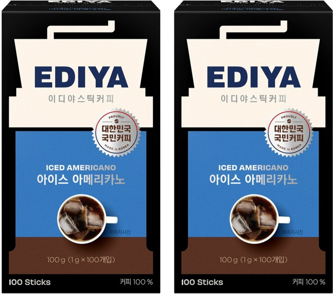 이디야 아이스아메리카노 스틱커피, 1g, 100개입, 2개