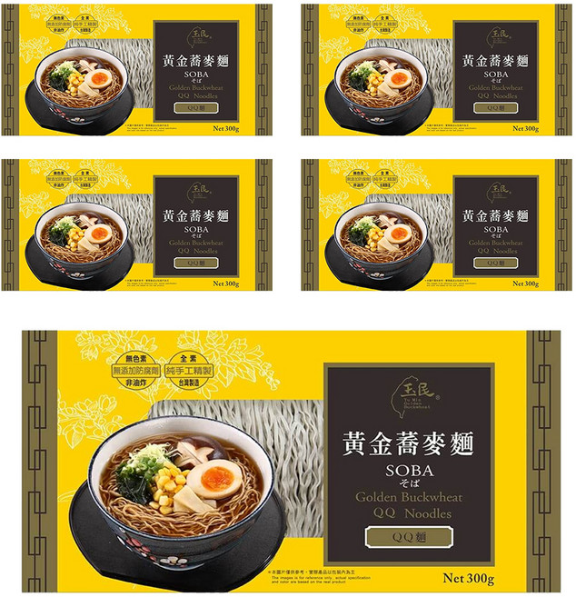 玉民 黃金蕎麥QQ麵, 300g, 5包